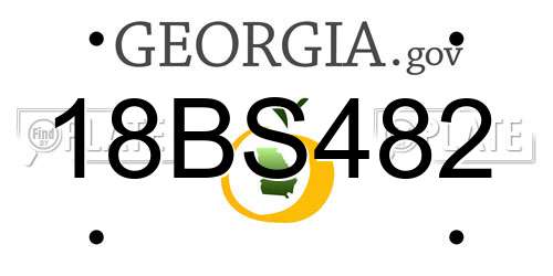 18BS482 Georgia License Plate