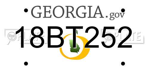 18BT252 Georgia License Plate
