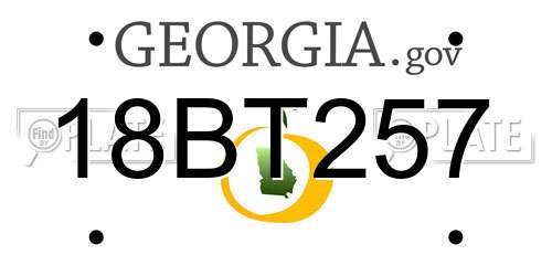 18BT257 Georgia License Plate