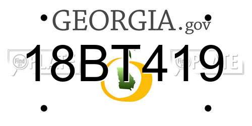 18BT419 Georgia License Plate