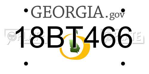 18BT466 Georgia License Plate
