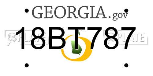 18BT787 Georgia License Plate