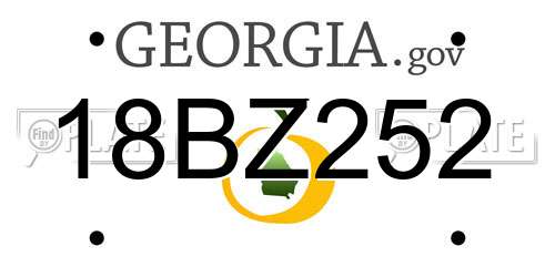 18BZ252 Georgia License Plate