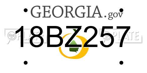 18BZ257 Georgia License Plate