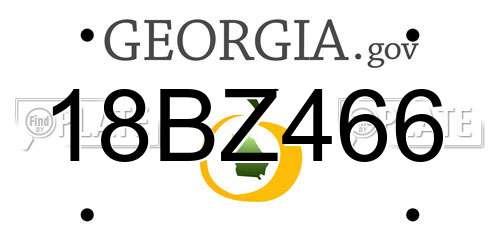 18BZ466 Georgia License Plate