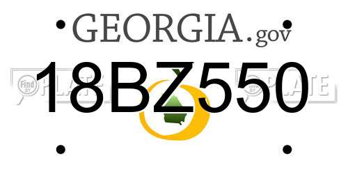 18BZ550 Georgia License Plate