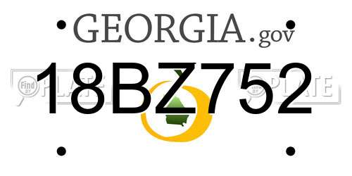 18BZ752 Georgia License Plate