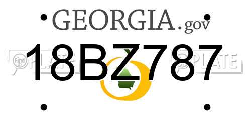 18BZ787 Georgia License Plate