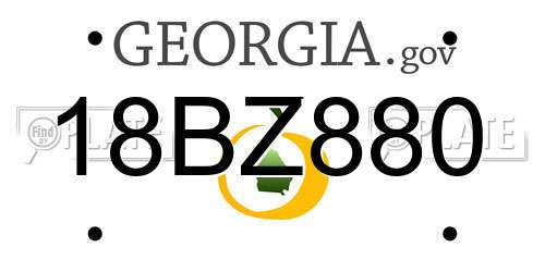 18BZ880 Georgia License Plate