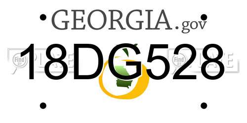 18DG528 Georgia License Plate