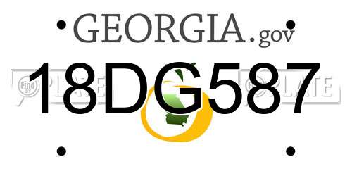 18DG587 Georgia License Plate