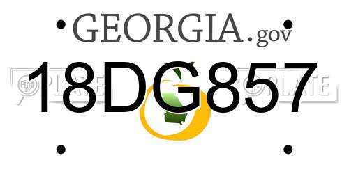 18DG857 Georgia License Plate