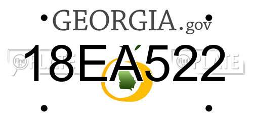 18EA522 Georgia License Plate