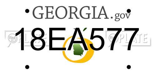 18EA577 Georgia License Plate