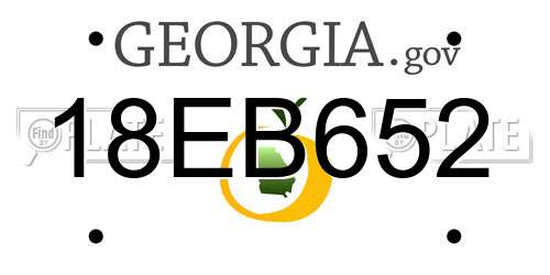 18EB652 Georgia License Plate
