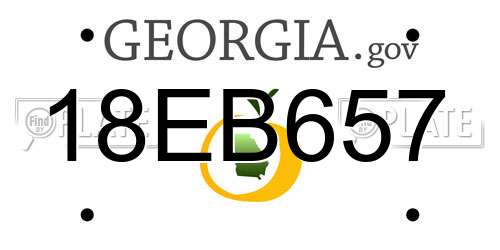 18EB657 Georgia License Plate