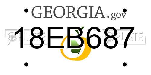 18EB687 Georgia License Plate