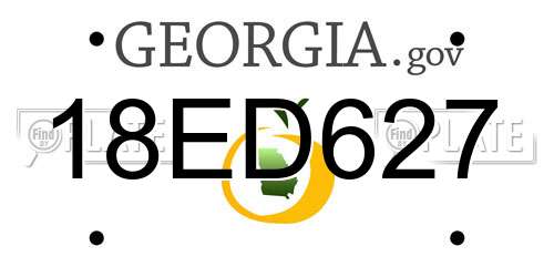18ED627 Georgia License Plate