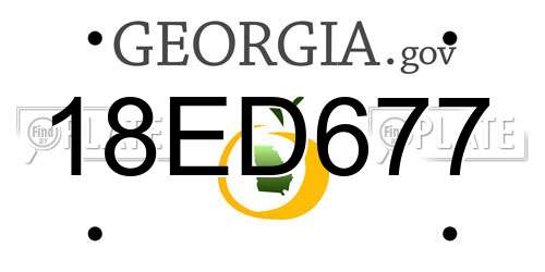 18ED677 Georgia License Plate