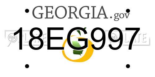 18EG997 Georgia License Plate