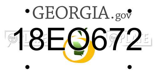 18EO672 Georgia License Plate
