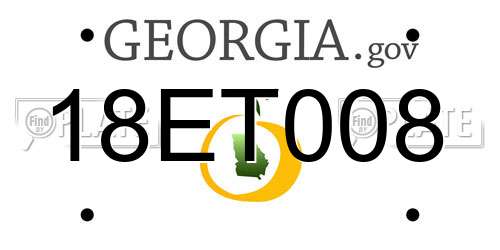 18ET008 Georgia License Plate