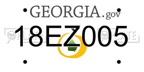 18EZ005 Georgia License Plate