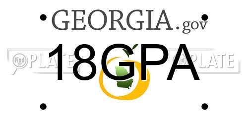 18GPA Georgia License Plate