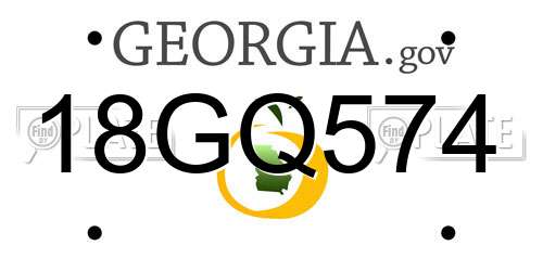 18GQ574 Georgia License Plate