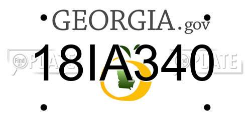 18IA340 Georgia License Plate