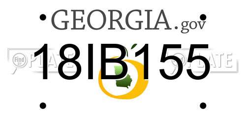 18IB155 Georgia License Plate