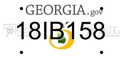 18IB158 Georgia License Plate