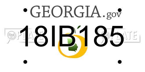 18IB185 Georgia License Plate