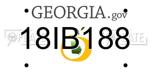 18IB188 Georgia License Plate