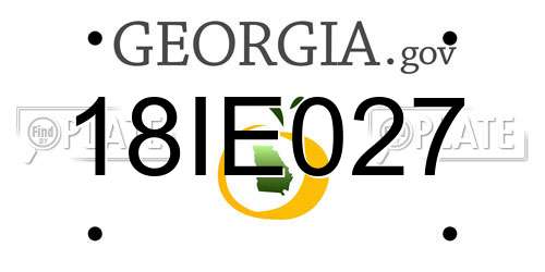 18IE027 Georgia License Plate
