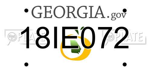 18IE072 Georgia License Plate