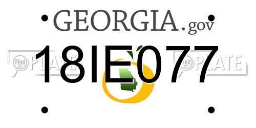 18IE077 Georgia License Plate