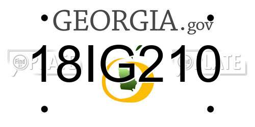 18IG210 Georgia License Plate
