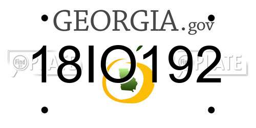 18IO192 Georgia License Plate
