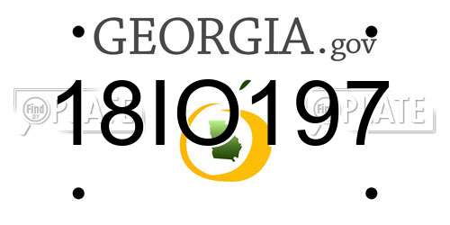 18IO197 Georgia License Plate