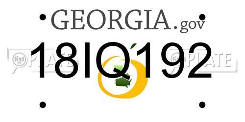 18IQ192 Georgia License Plate