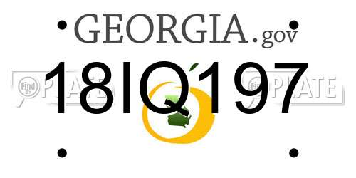 18IQ197 Georgia License Plate