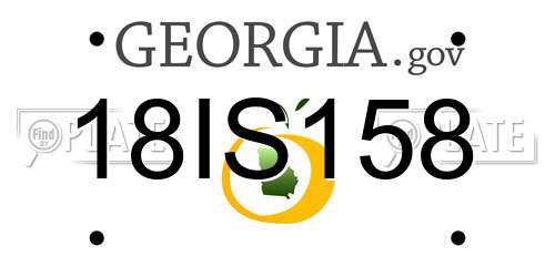 18IS158 Georgia License Plate