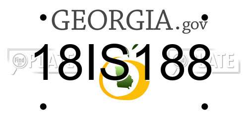 18IS188 Georgia License Plate