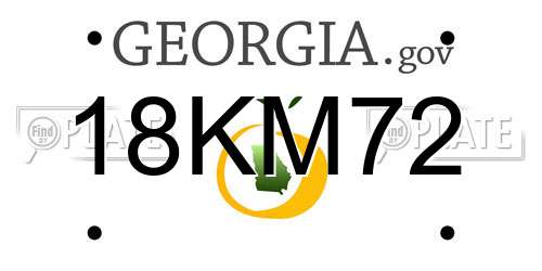 18KM72 Georgia License Plate