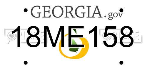 18ME158 Georgia License Plate