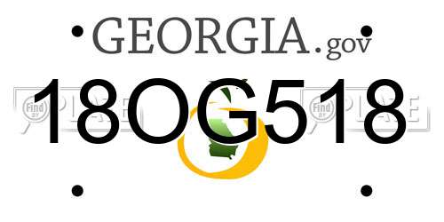 18OG518 Georgia License Plate