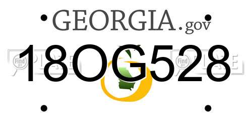18OG528 Georgia License Plate