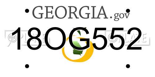 18OG552 Georgia License Plate