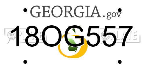 18OG557 Georgia License Plate